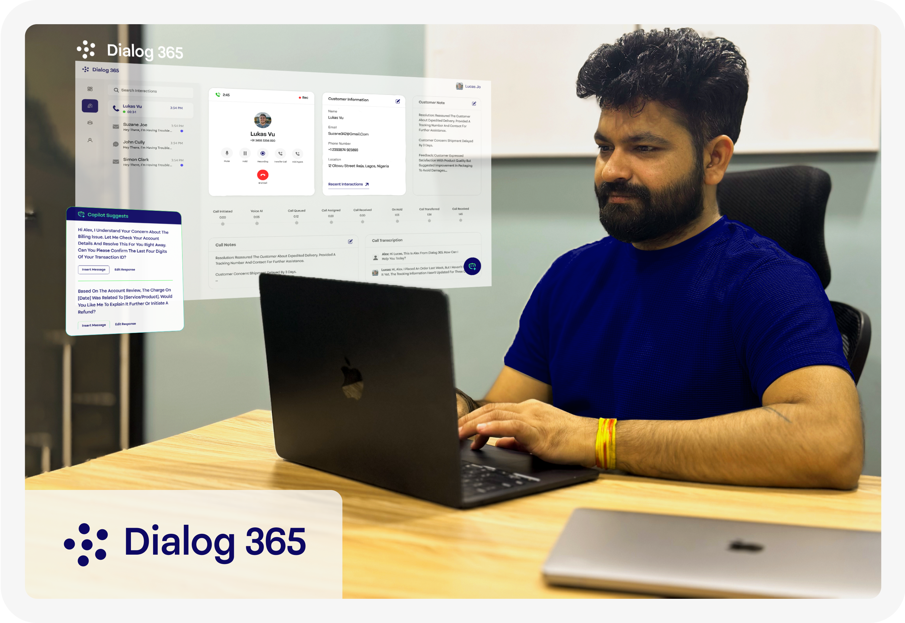 AI Contact Center Interface